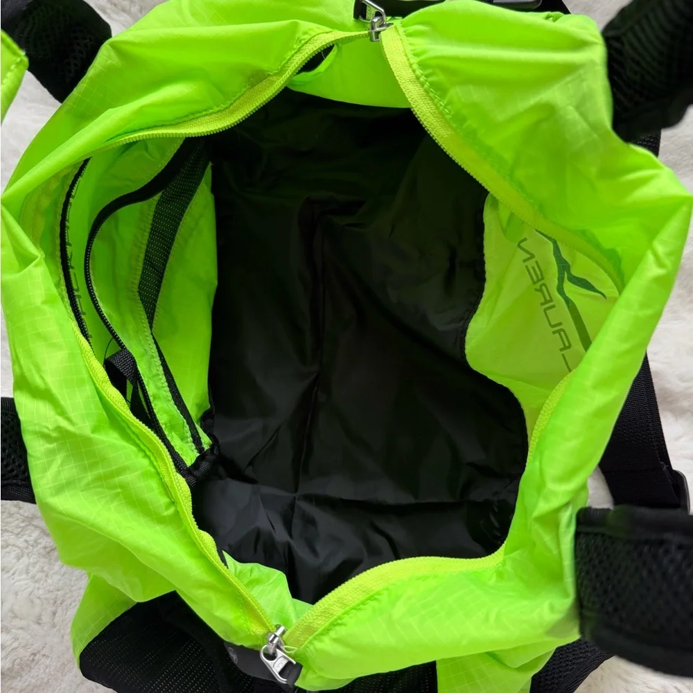 RLX Ralph Lauren Neon Green and Black Sport Packable Duffel Lightweight Bag